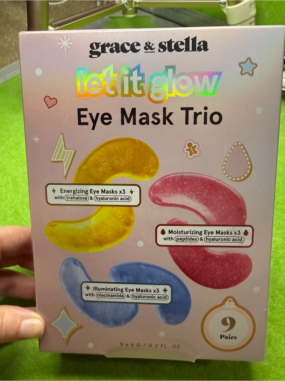 grace & stella Pink Holographic Skincare Box
